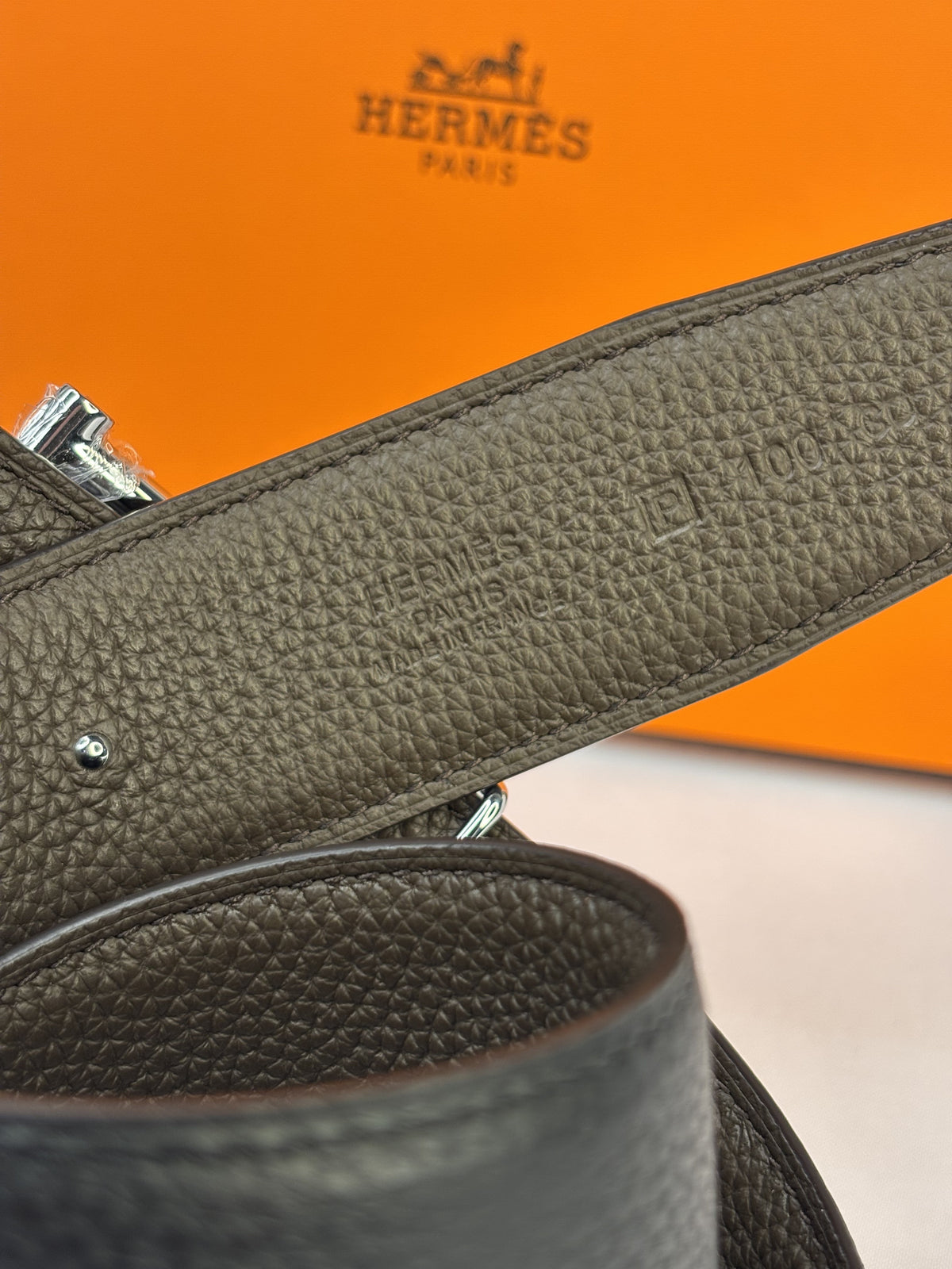 Black/ Dark brown interior/edge Silver-Tone Buckle Belt - Product image 6