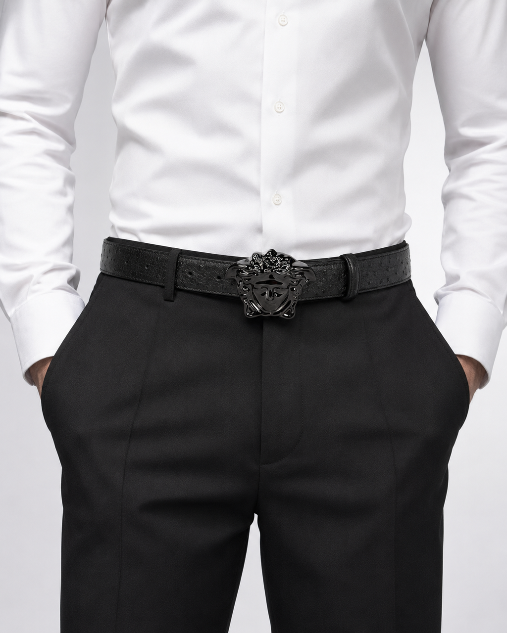 Black/ Black gunmetal Dark Metal Buckle Belt - Product image 7