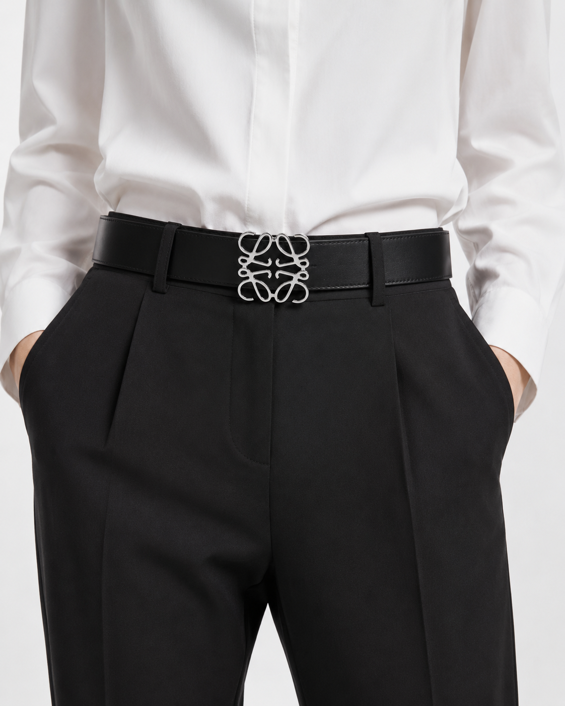 Black/ Dark blue Reversible Silver-Tone Buckle Belt - Product image 7