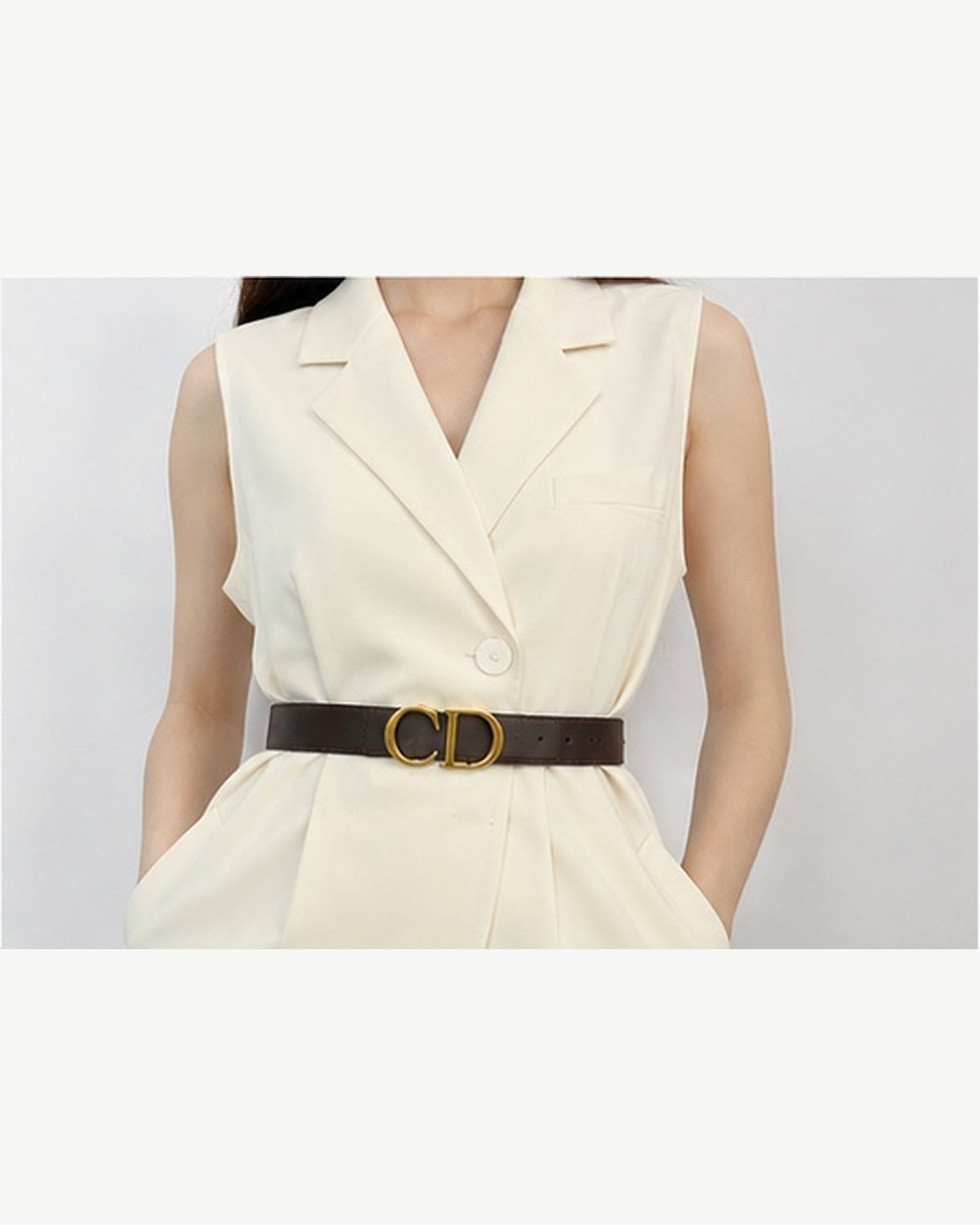 Black/ Dark brown Reversible Gold-Tone Buckle Belt - Product image 7