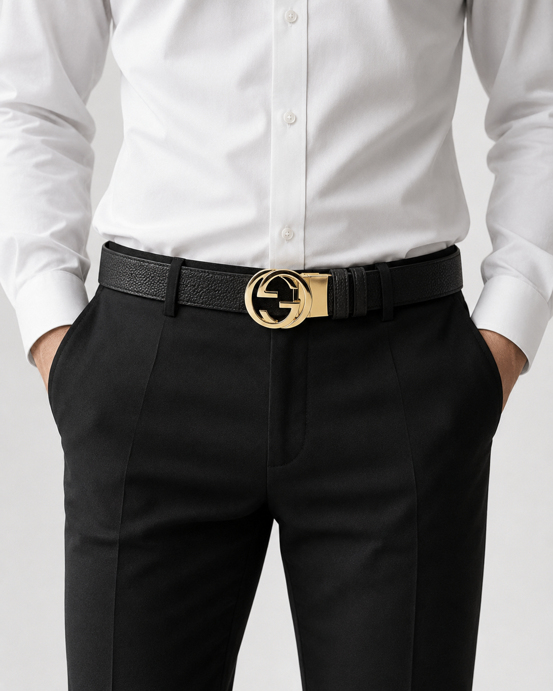 Black/ Dark brown Reversible Gold-Tone Buckle Belt - Product image 7