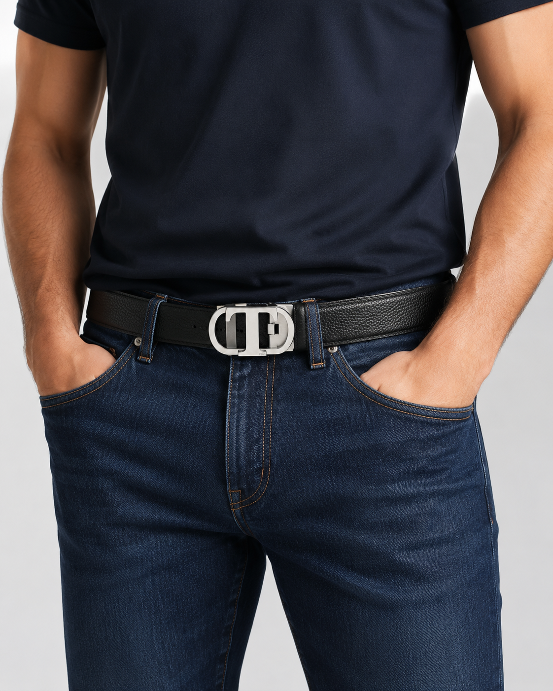 Black/ Silver-tone Silver-Tone Buckle Belt - Product image 7