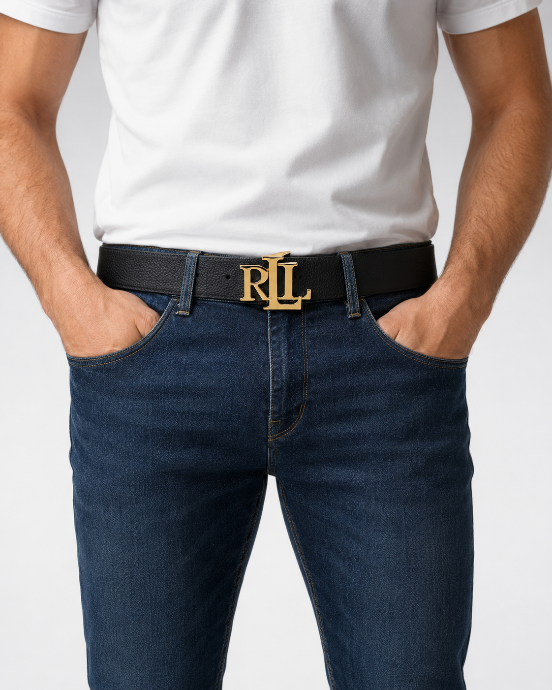 Black/ Blue Reversible Gold-Tone Buckle Belt - Product image 7