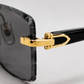 CR Black Temple Link Rimless Sunglasses