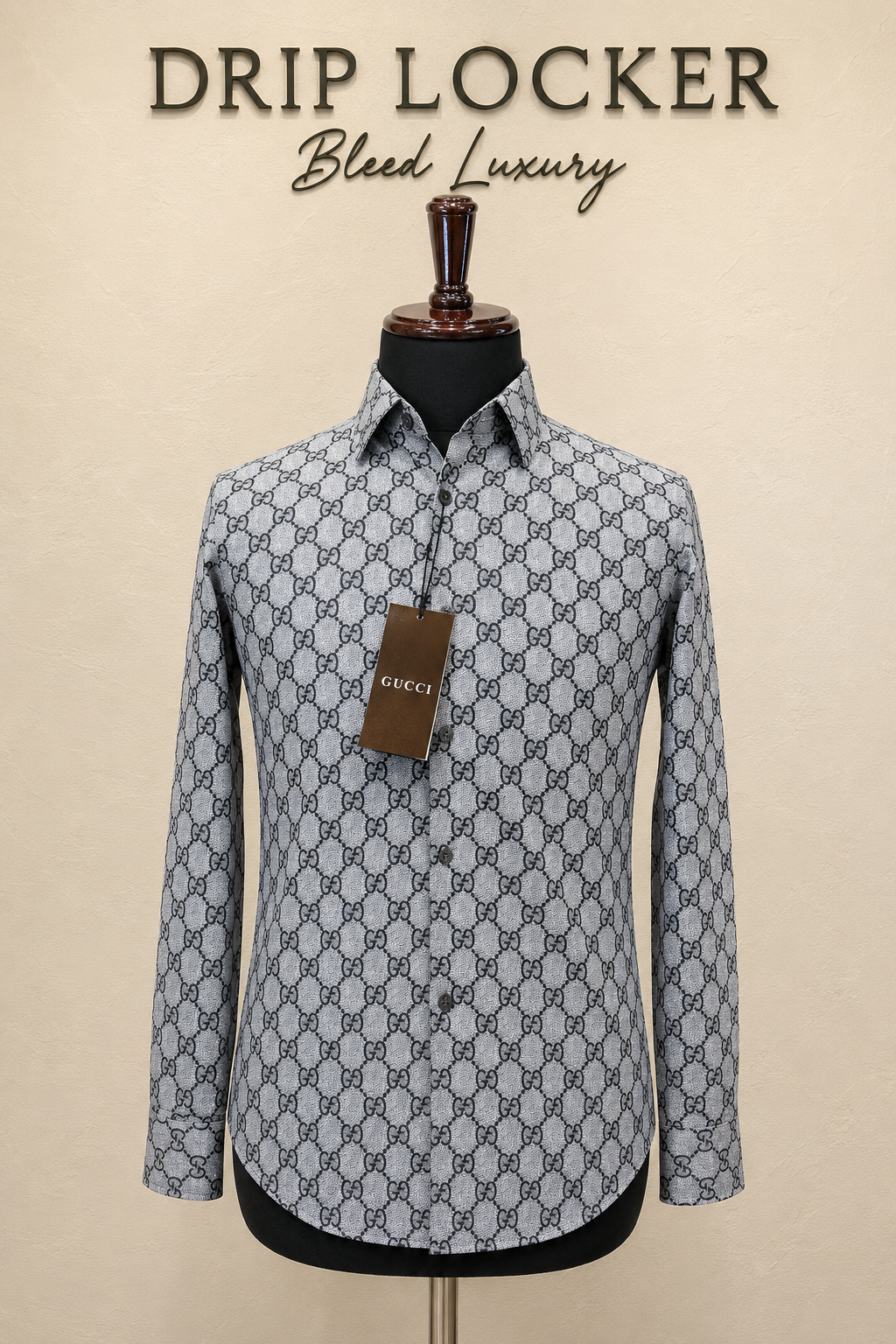 Men’s Grey patterned print Shirt - 15945C61 6055 4FA6 AA1E D53E234F4029