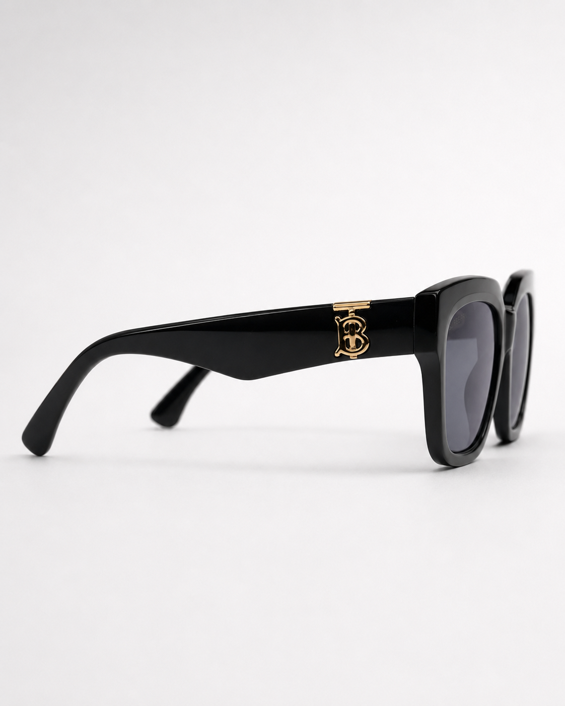 BRBRY — BB Black Gold Monogram Square Sunglasses