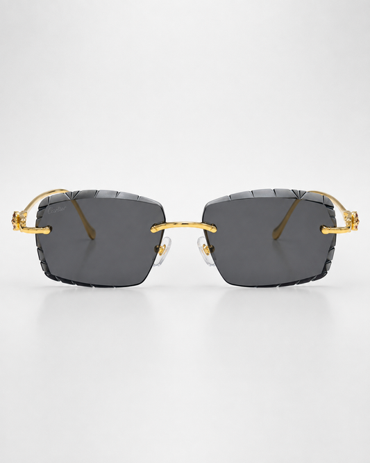CR Royal Link Rimless Faceted Sunglasses