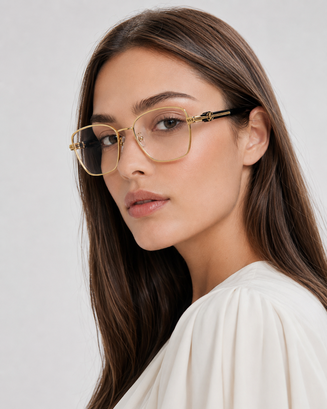 CC Gold Square Eyeglasses