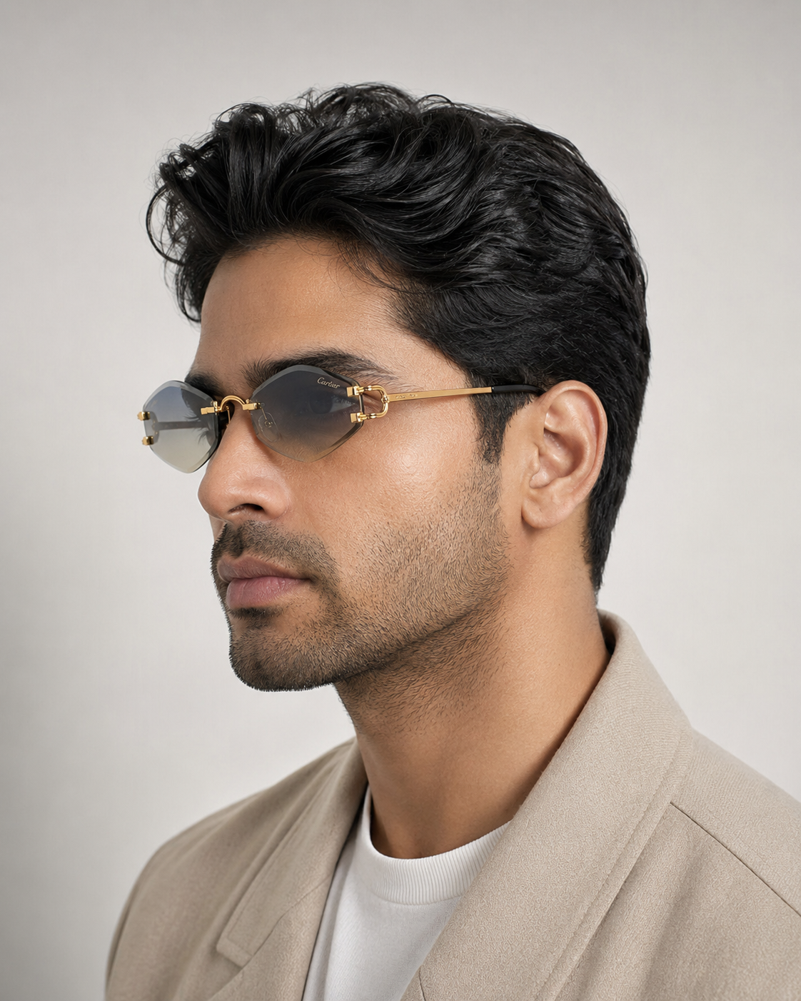 CR Skyfade Geometric C Rimless Sunglasses