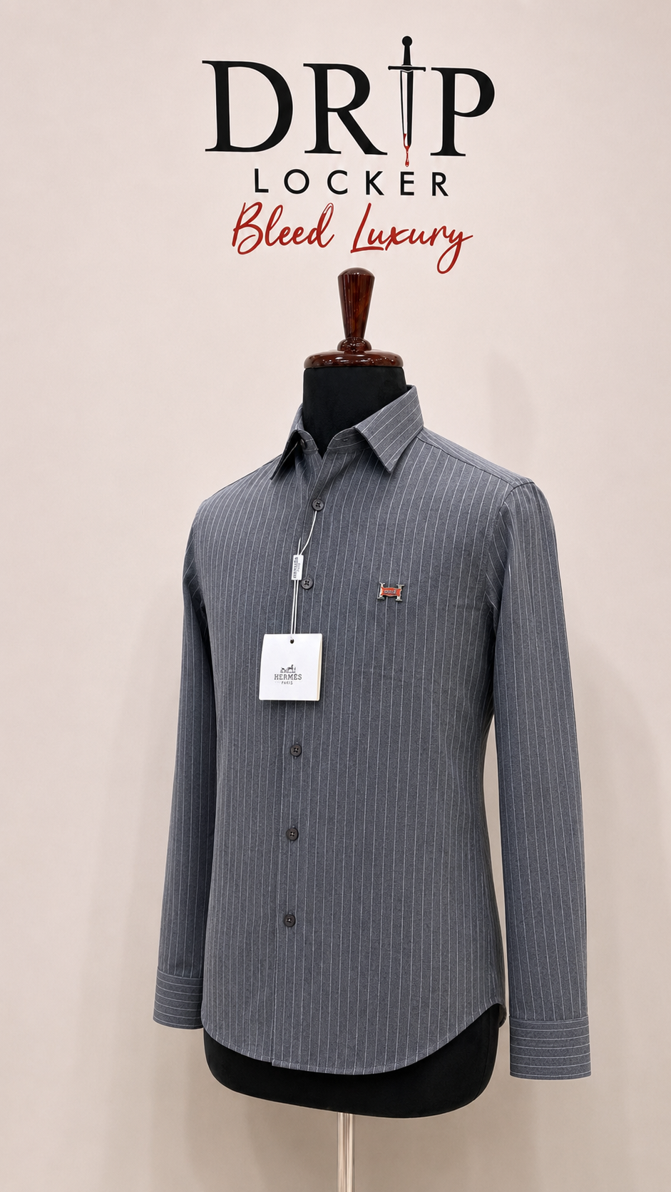 Men’s Charcoal Pinstripe Evening Shirt - 3D009F44 B902 4F78 BC70 CE9397F67424