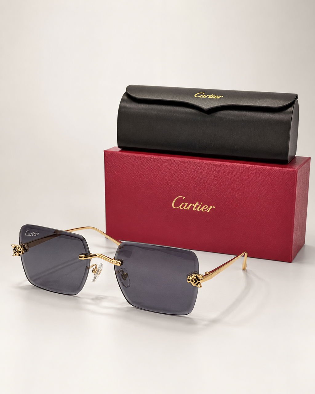 CR Rose Crest Geometric Rimless Sunglasses