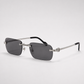 CR Triple-Line Silver Smoke Rimless Sunglasses