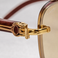 CR Double-Rim Amber Square Sunglasses