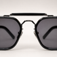 JMM Black Double-Bridge Navigator Sunglasses