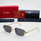 CR Panther Slim Rectangle Rimless Sunglasses