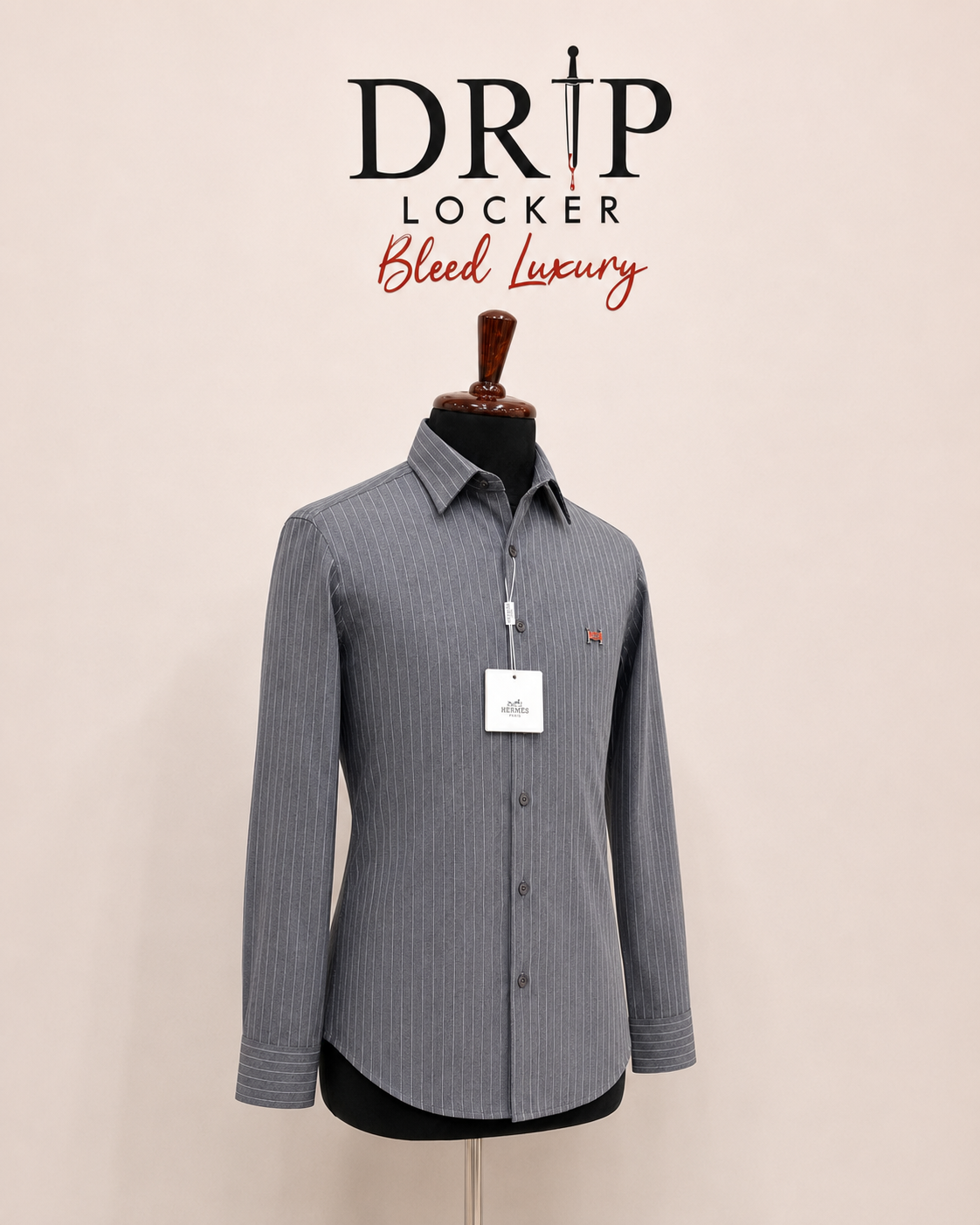 Men’s Charcoal Pinstripe Evening Shirt - 62DDC0CD 4637 4A01 9C2C 470D15EBC507
