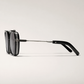 JMM Black Double-Bridge Navigator Sunglasses