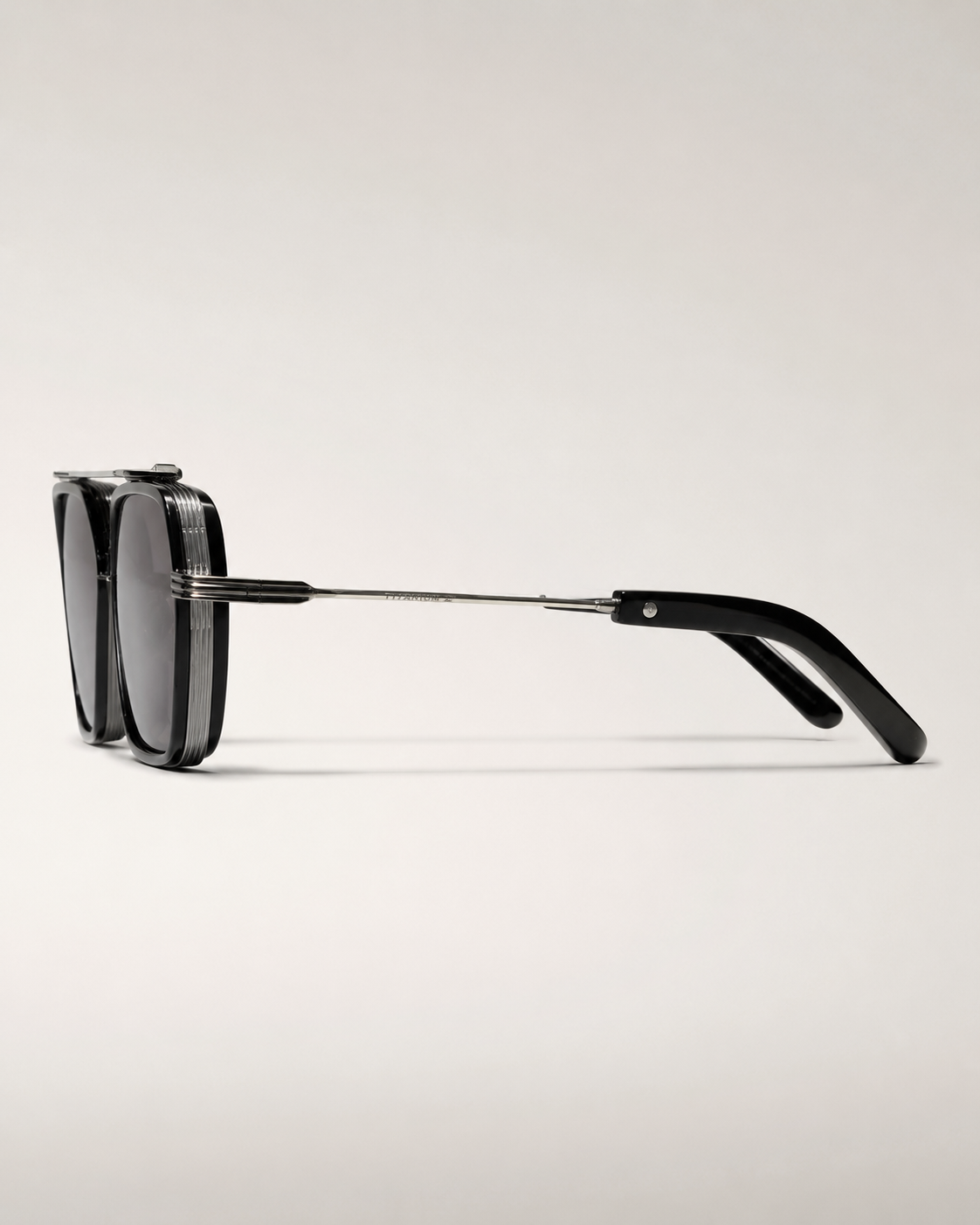 JMM Black Double-Bridge Navigator Sunglasses