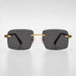 CR Black Temple Link Rimless Sunglasses