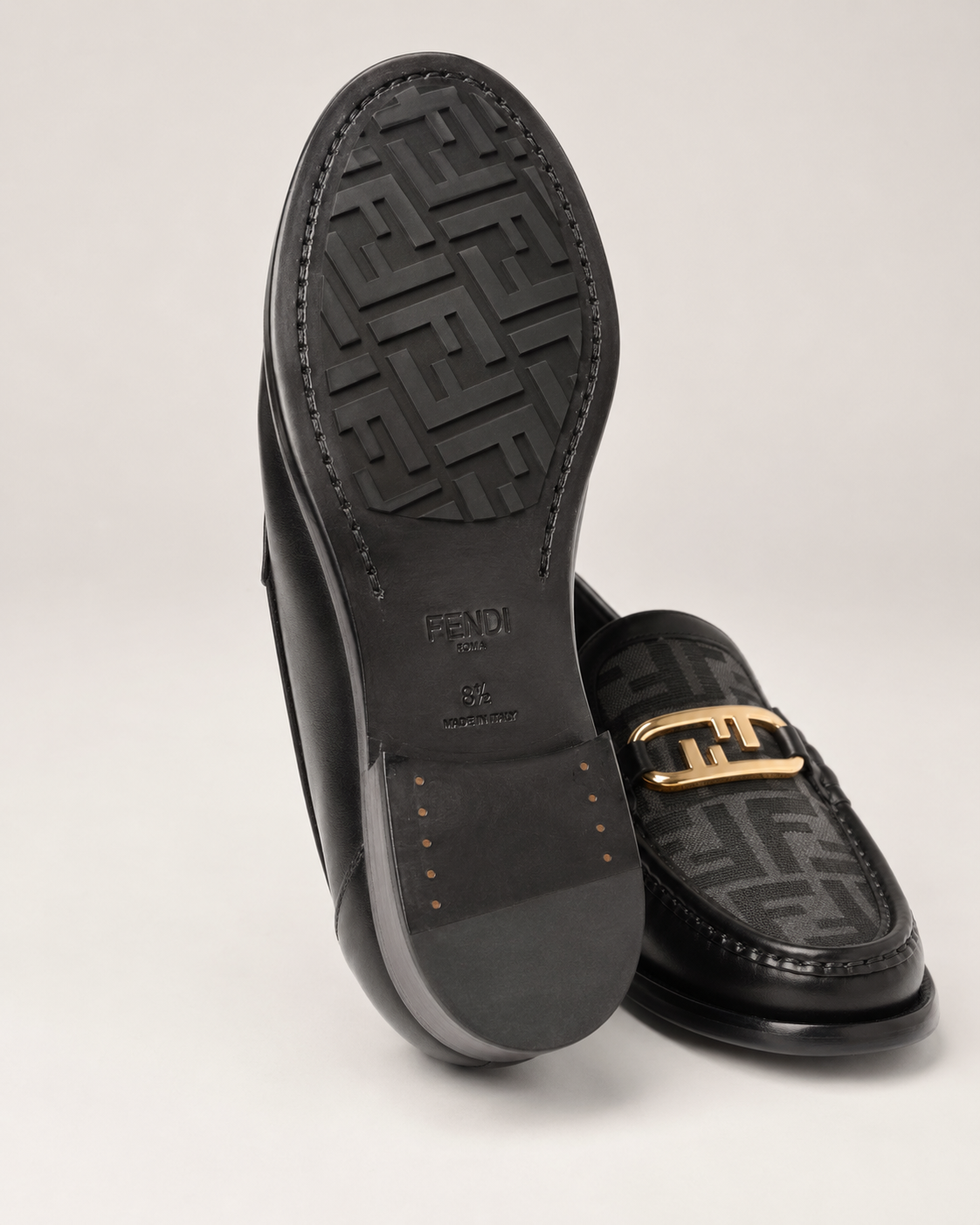 Men’s Black patterned Gold-Buckle Loafers - 67e88e65 bc5f 4020 a08b 0e2074e56786 (1)
