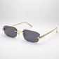 CR Panther Slim Rectangle Rimless Sunglasses