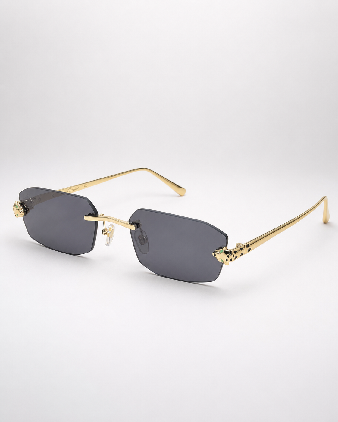 CR Panther Slim Rectangle Rimless Sunglasses