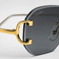 CR Signature C Rounded Smoke Rimless Sunglasses
