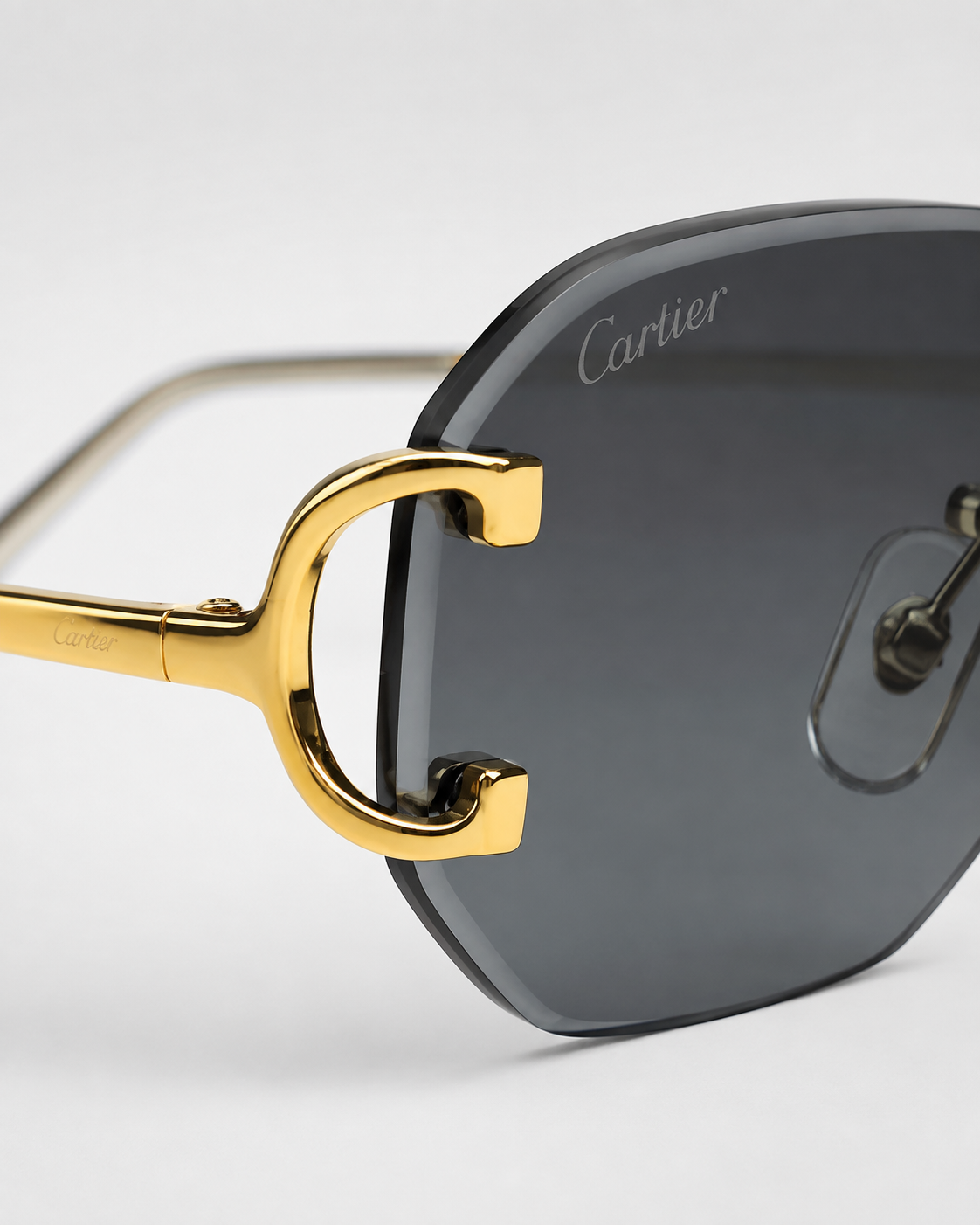 CR Signature C Rounded Smoke Rimless Sunglasses