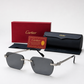 CR Triple-Line Silver Smoke Rimless Sunglasses