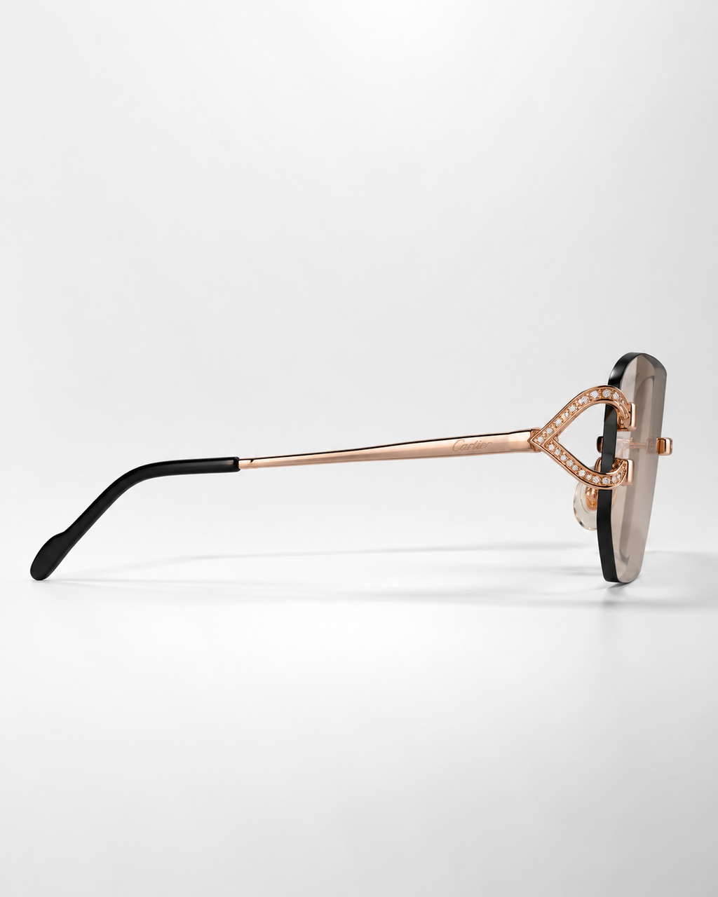 CR Crystal C Rose-Gold Rimless Sunglasses