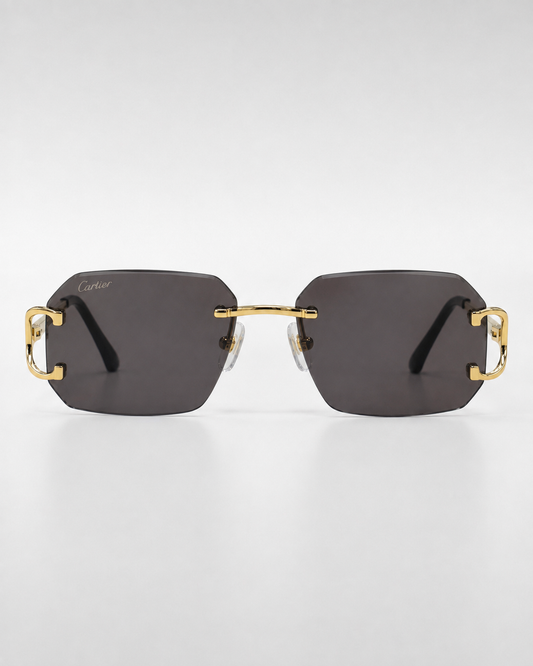 CR Signature C Geometric Rimless Sunglasses