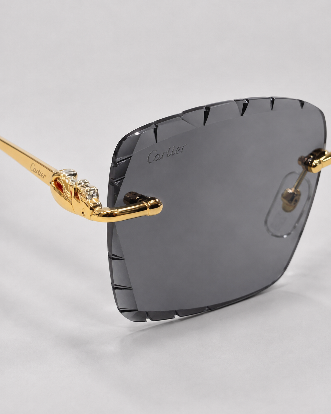 CR Royal Link Rimless Faceted Sunglasses