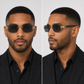CR Black Temple Link Rimless Sunglasses