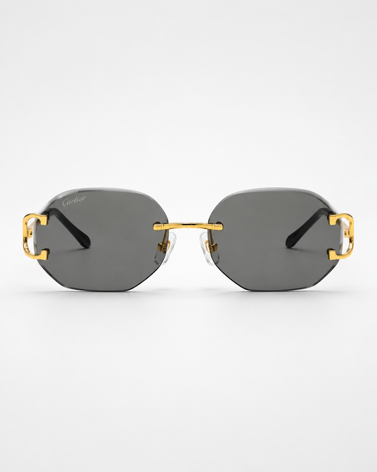 CR Signature C Rounded Smoke Rimless Sunglasses