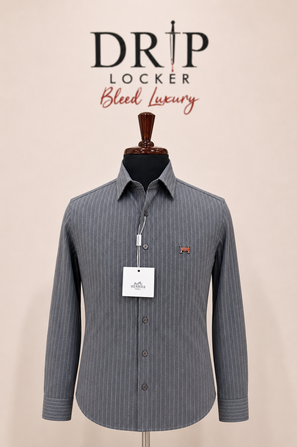 Men’s Charcoal Pinstripe Evening Shirt - B2458727 C6DE 471F 9E6B 8E9844D6DCC3
