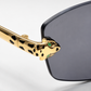 CR Panther Slim Rectangle Rimless Sunglasses