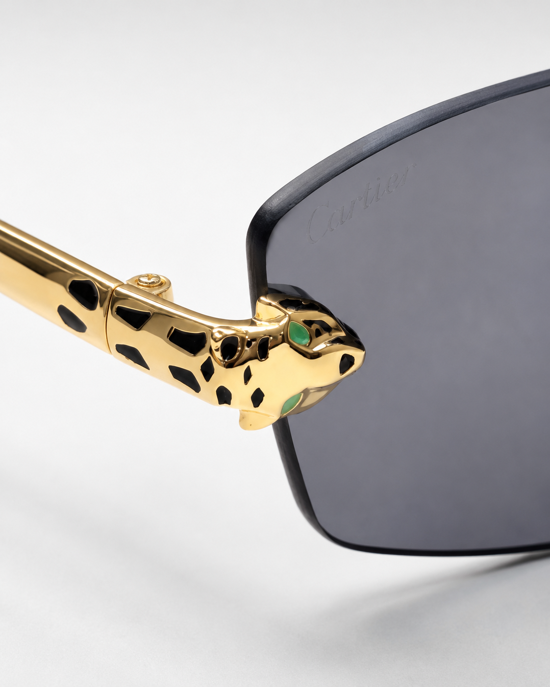 CR Panther Slim Rectangle Rimless Sunglasses