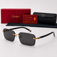 CR Black Temple Link Rimless Sunglasses