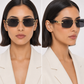 CR Black Temple Link Rimless Sunglasses