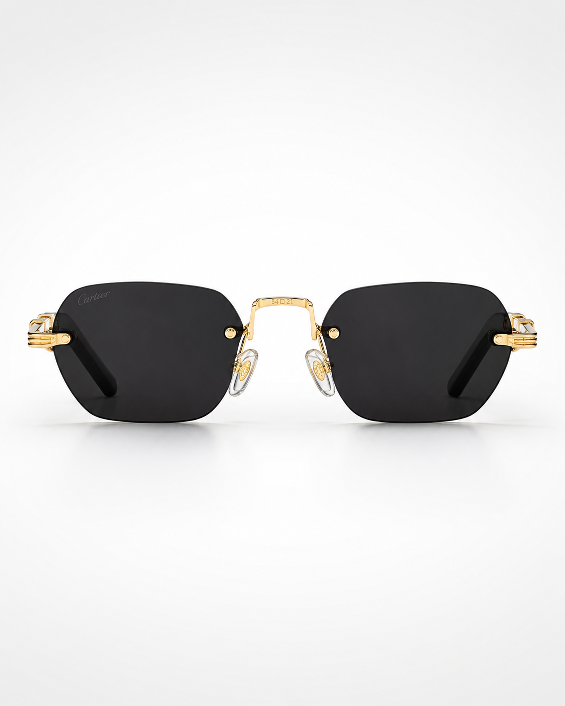 CR Pearl-Effect Temple Rimless Sunglasses