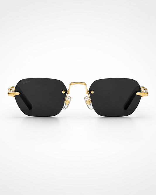 CR Pearl-Effect Temple Rimless Sunglasses