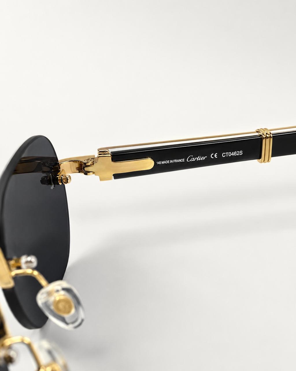 CR Pearl-Effect Temple Rimless Sunglasses