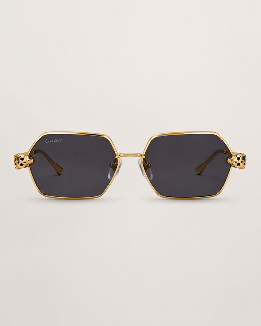 CR Spotted Panther Geometric Sunglasses
