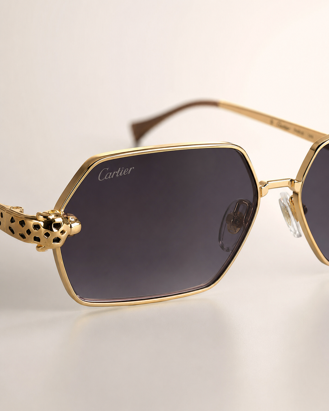 CR Spotted Panther Geometric Sunglasses
