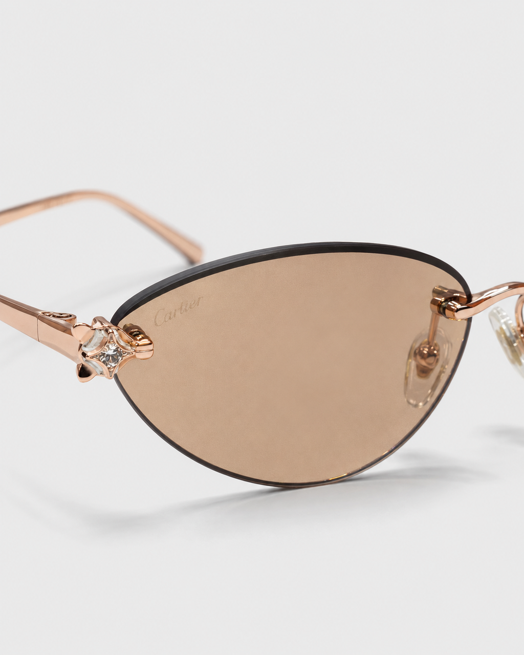 CR Crystal Accent Oval Rimless Sunglasses