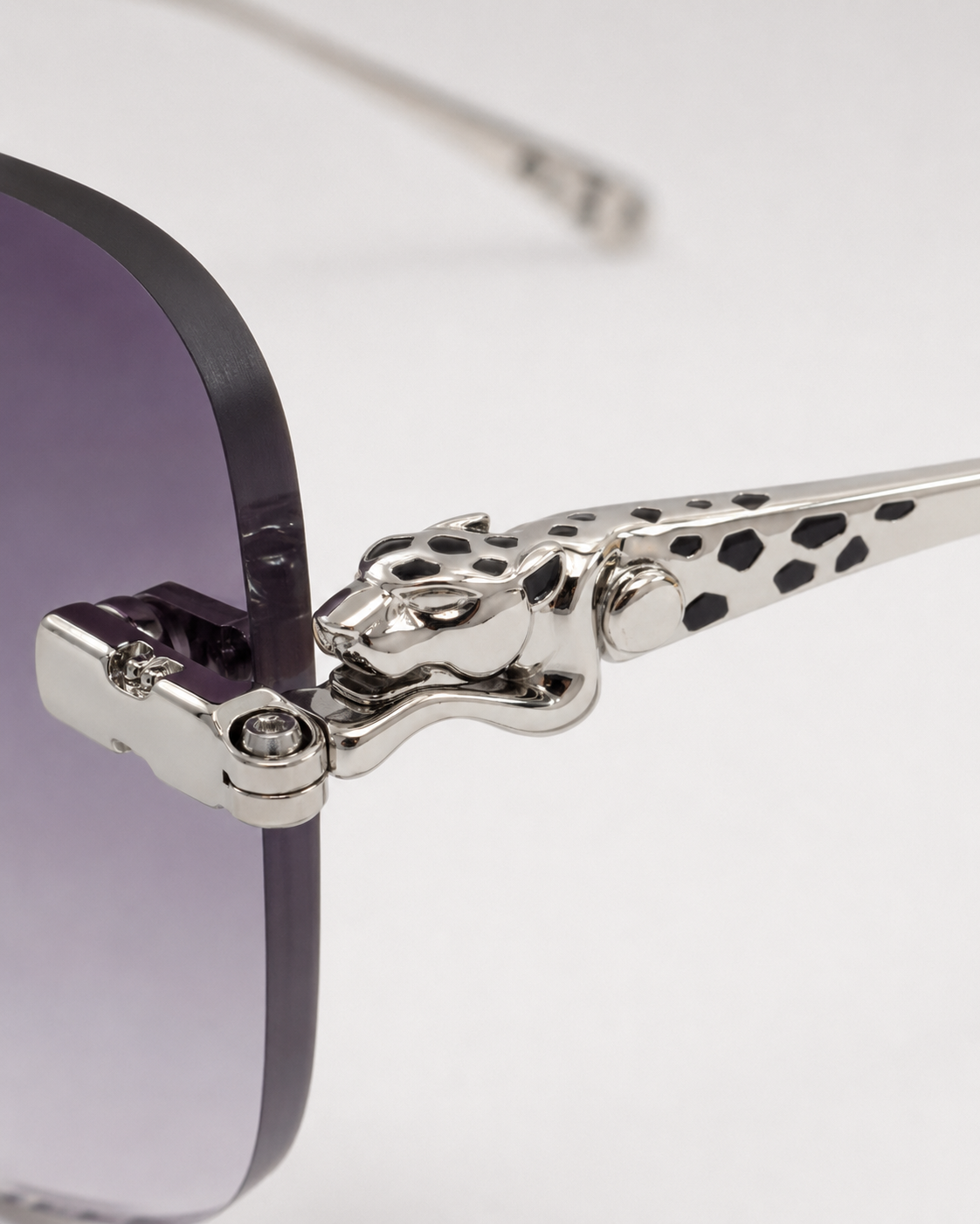 CR Silver Panther Purple Gradient Sunglasses
