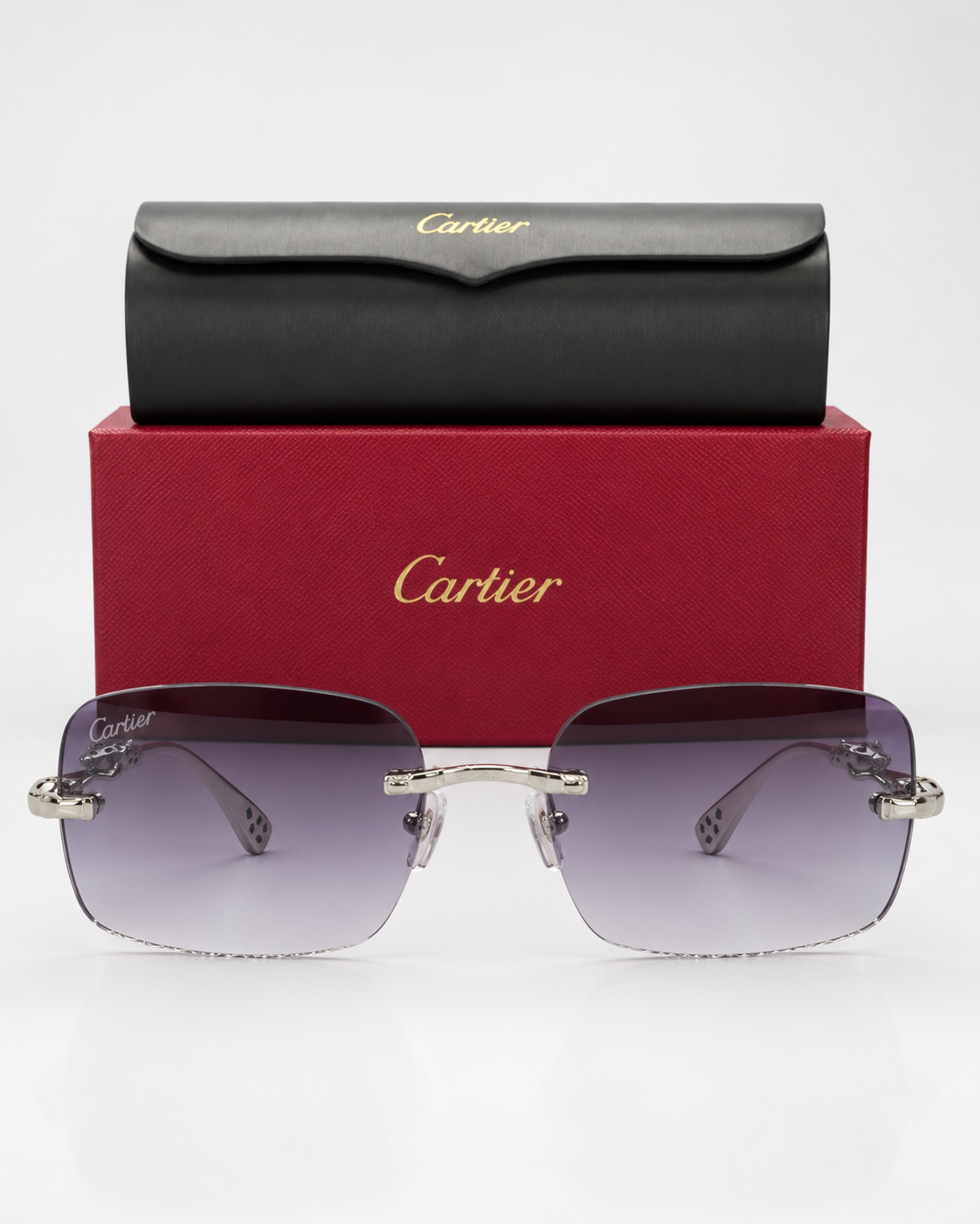 CR Silver Panther Purple Gradient Sunglasses
