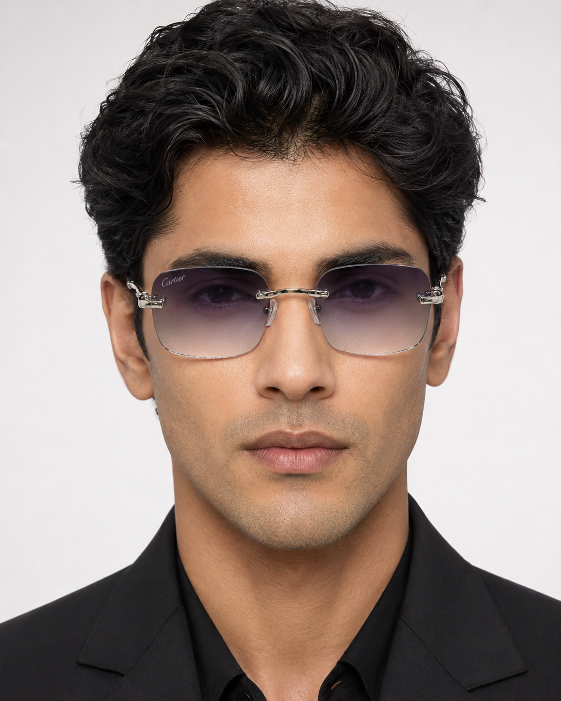 CR Silver Panther Purple Gradient Sunglasses