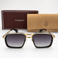 JMM Gold Black Double-Bridge Navigator Sunglasses