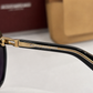 JMM Gold Black Double-Bridge Navigator Sunglasses